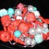 Pin red and turquoise
